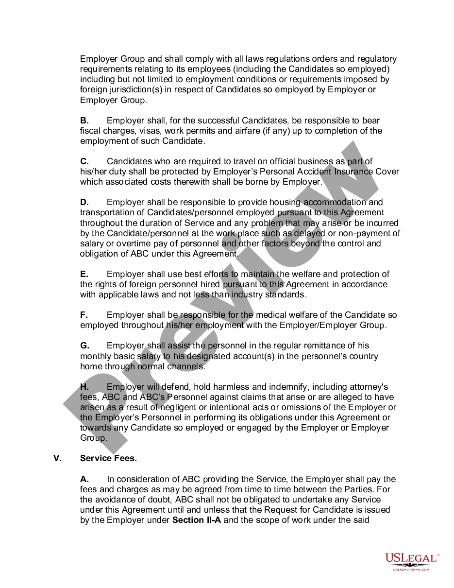 page 2 Manpower Supply Service Agreement preview