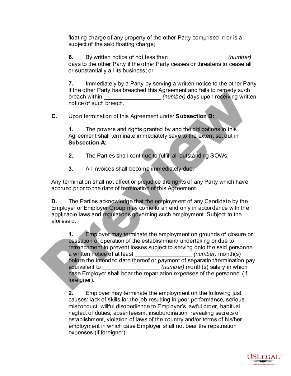 page 5 Manpower Supply Service Agreement preview