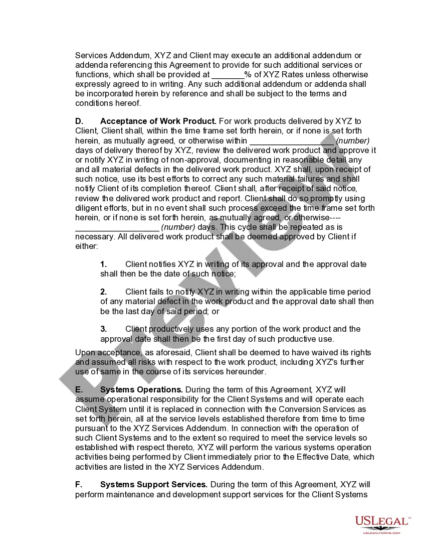 Preview Comprehensive Outsourcing Agreement