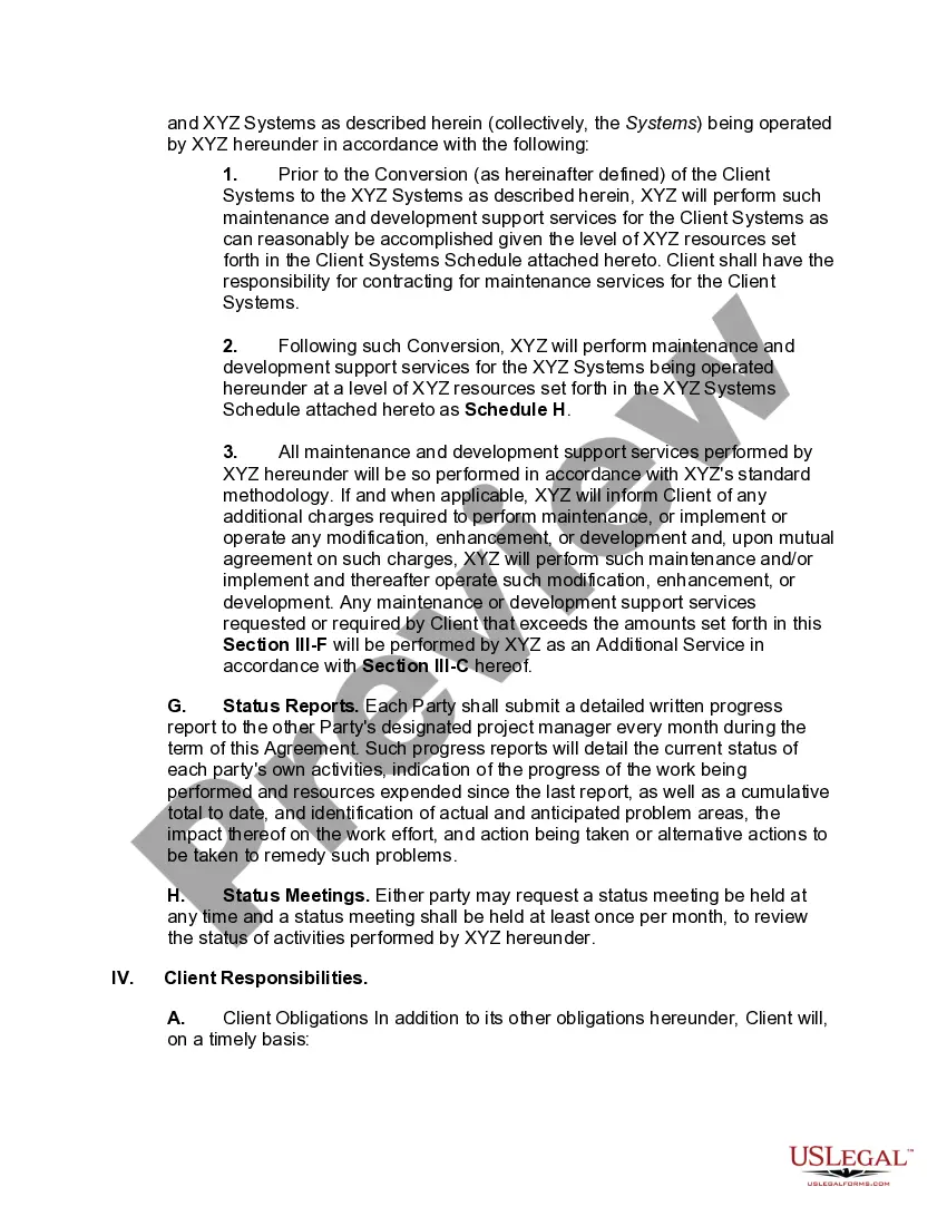 Preview Comprehensive Outsourcing Agreement