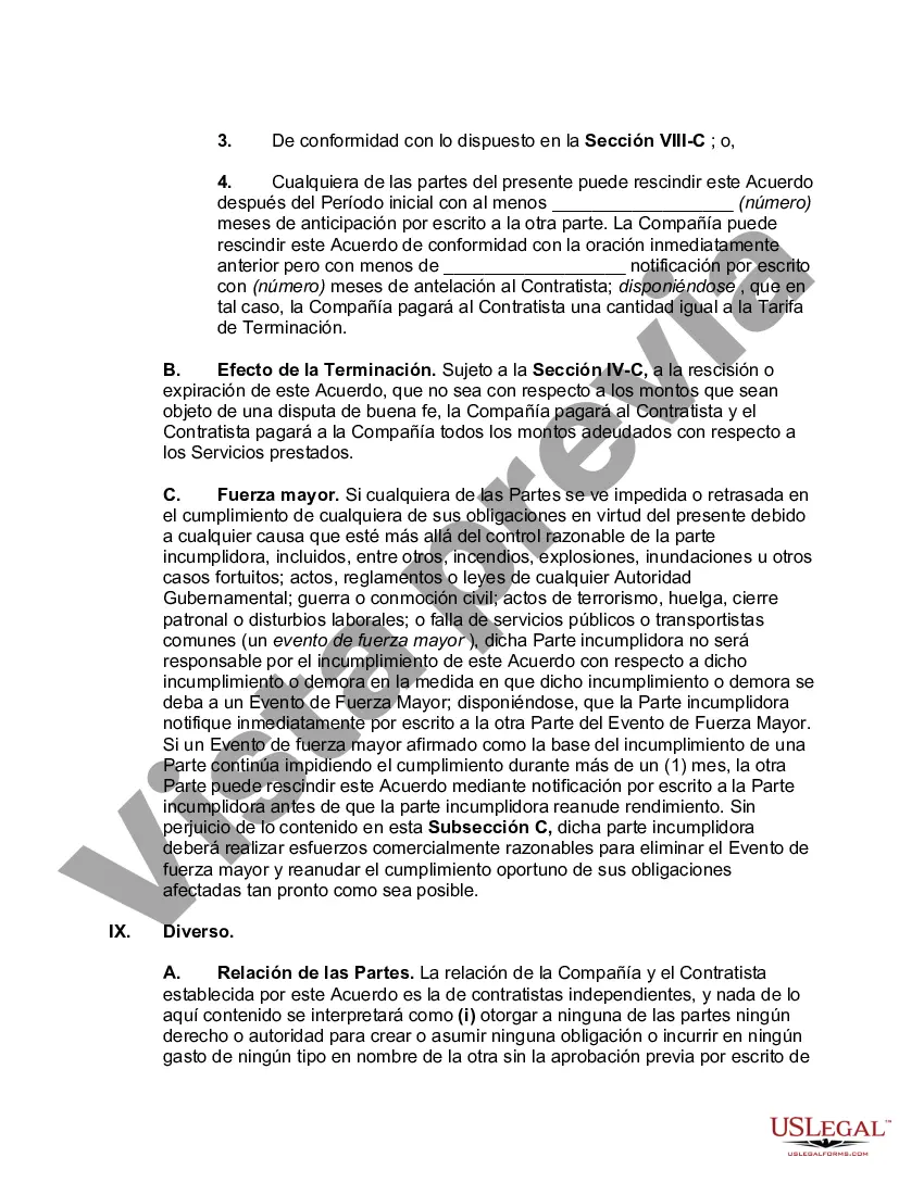 Preview Acuerdo de externalización de servicios