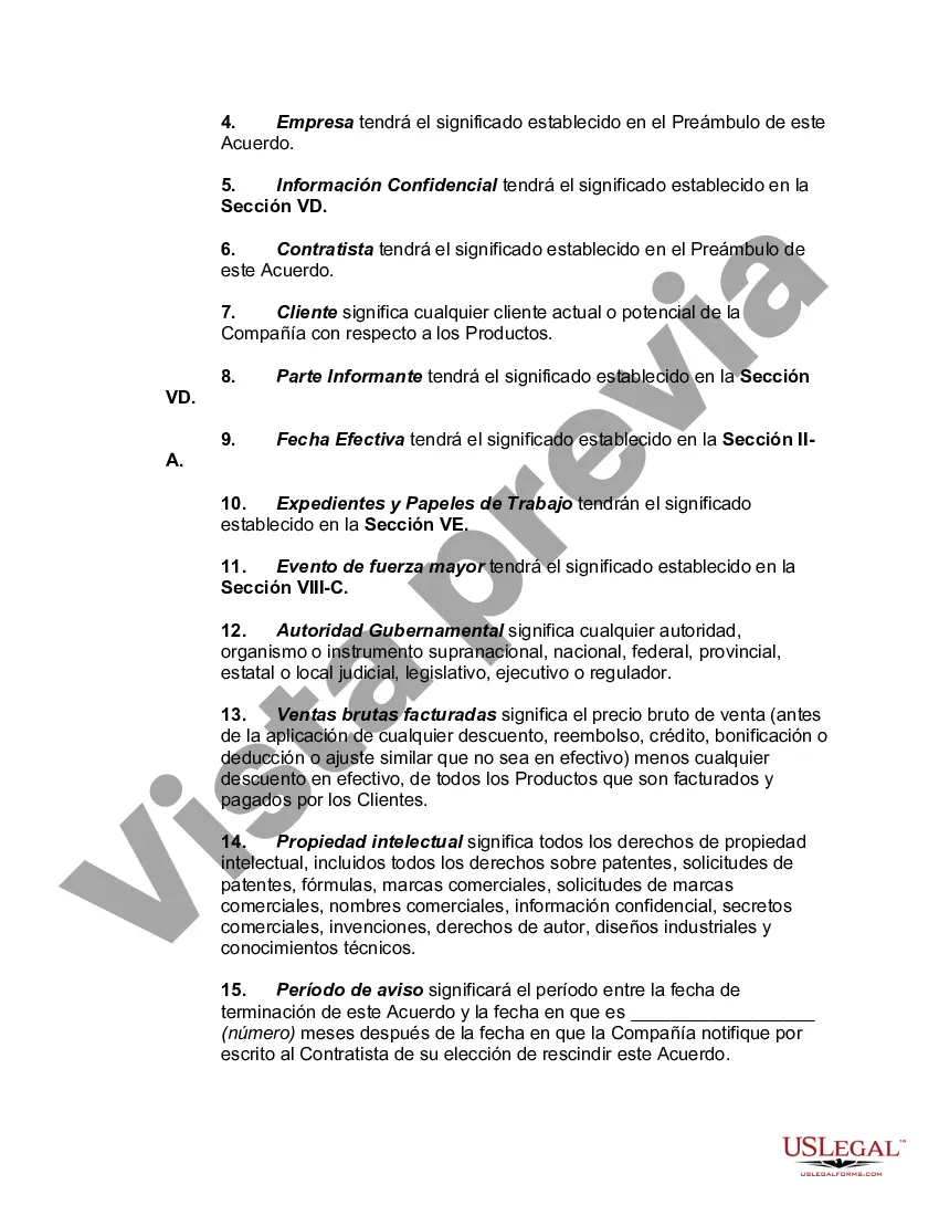 Preview Acuerdo de externalización de servicios