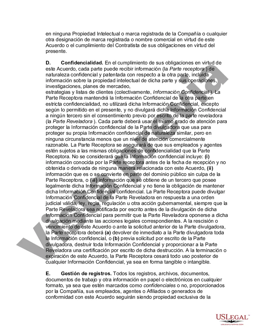 Preview Acuerdo de externalización de servicios
