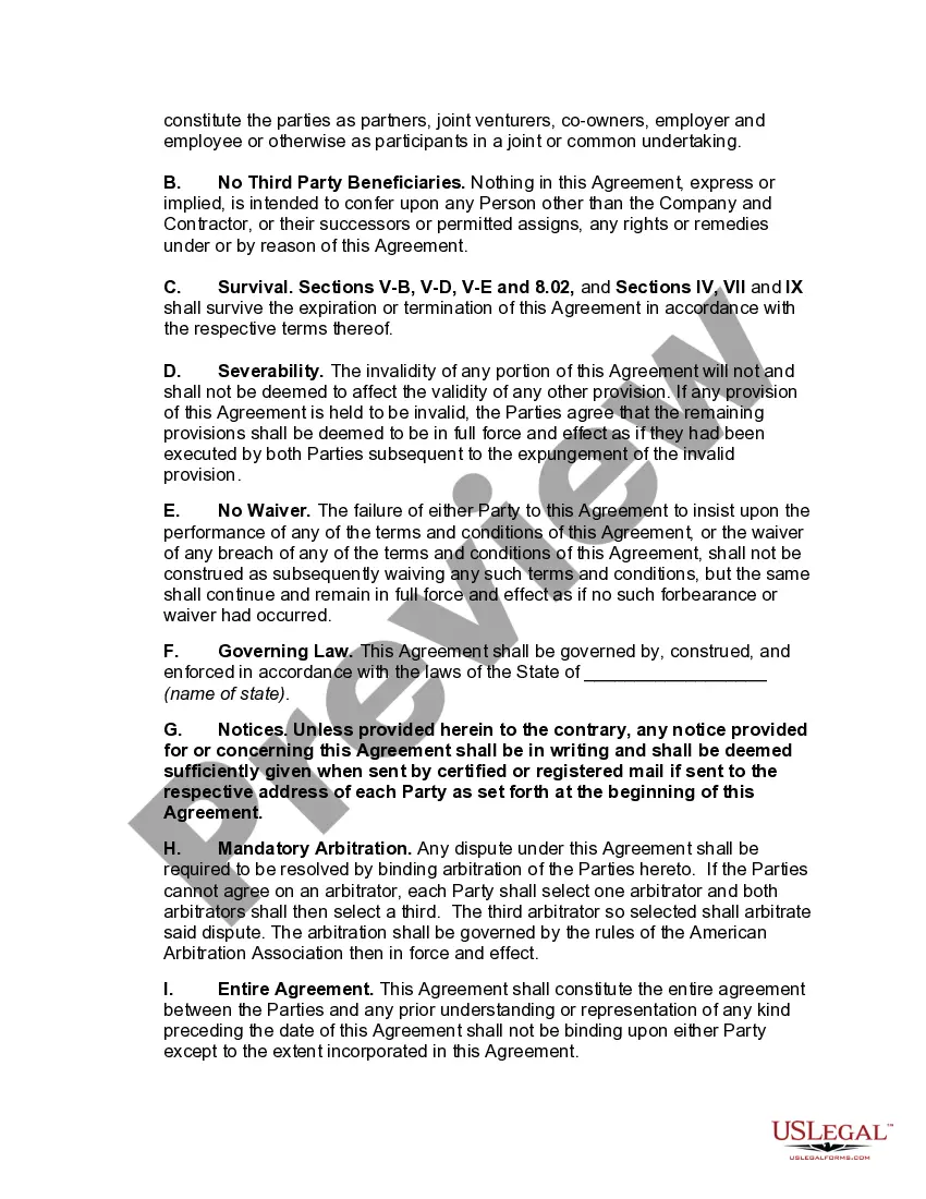 Preview Services Outsourcing Agreement