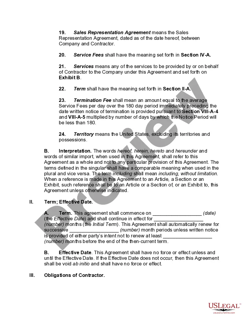 Preview Services Outsourcing Agreement