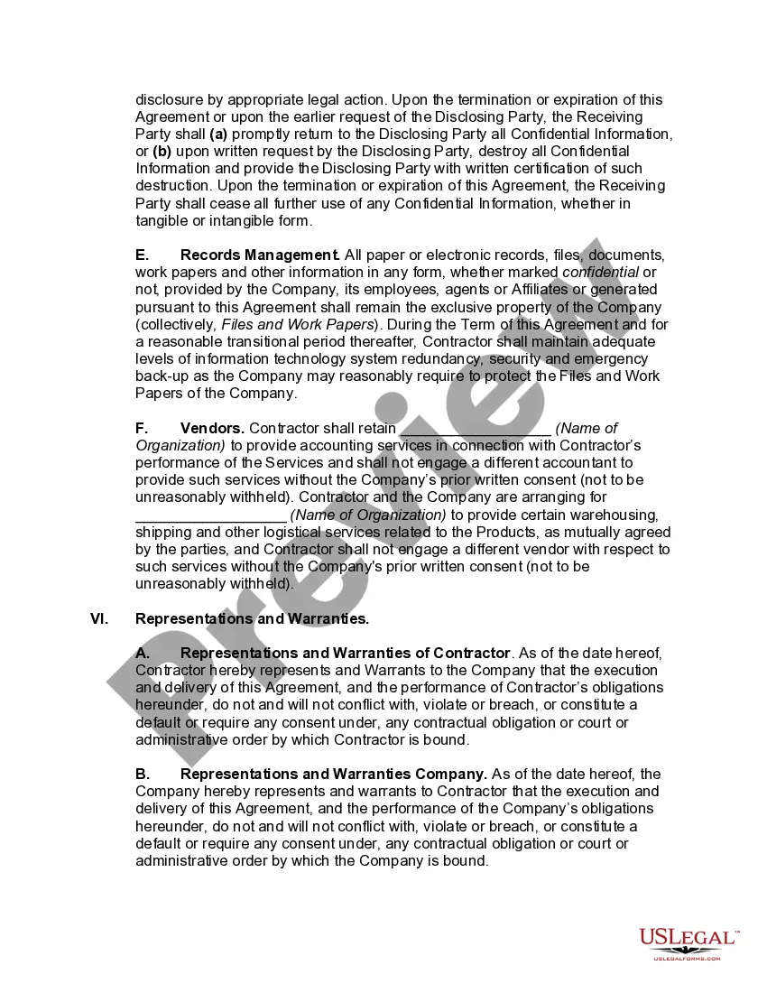 Preview Services Outsourcing Agreement