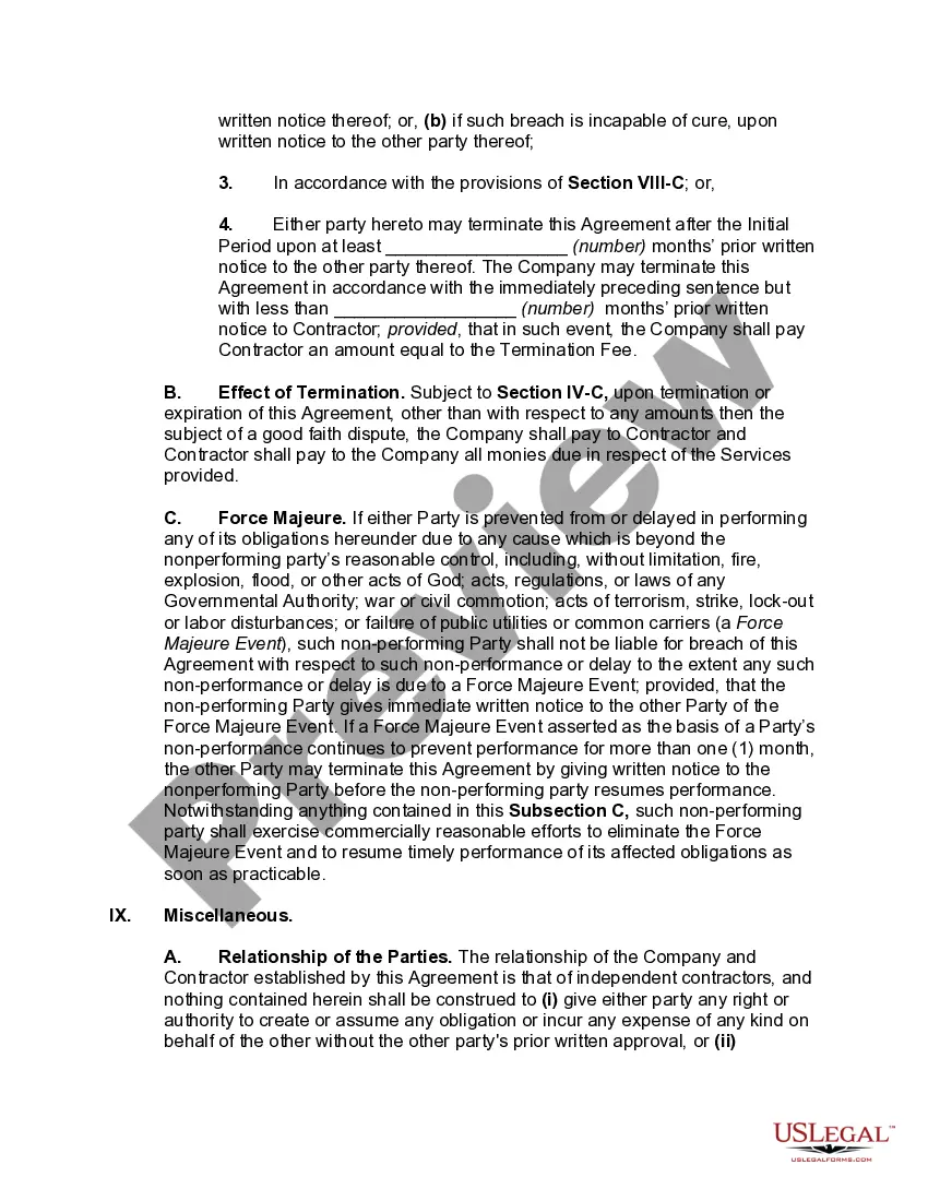 Preview Services Outsourcing Agreement