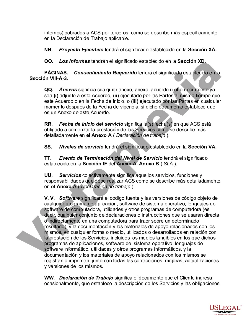Preview Contrato Marco de Servicios de Outsourcing de Procesos de Negocio