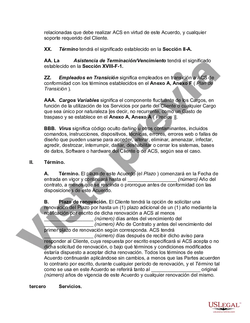 Preview Contrato Marco de Servicios de Outsourcing de Procesos de Negocio