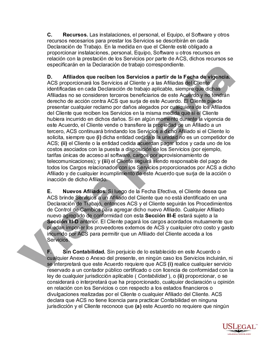 Preview Contrato Marco de Servicios de Outsourcing de Procesos de Negocio