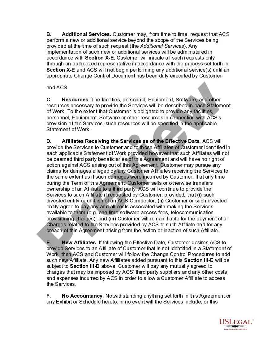 Get Master Agreement for Business Process Outsourcing Services Preview Master Agreement for Business Process Outsourcing Services