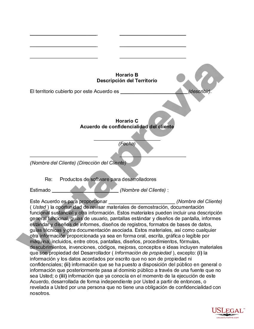 Preview Acuerdo de Representante de Ventas para Desarrollador de Software