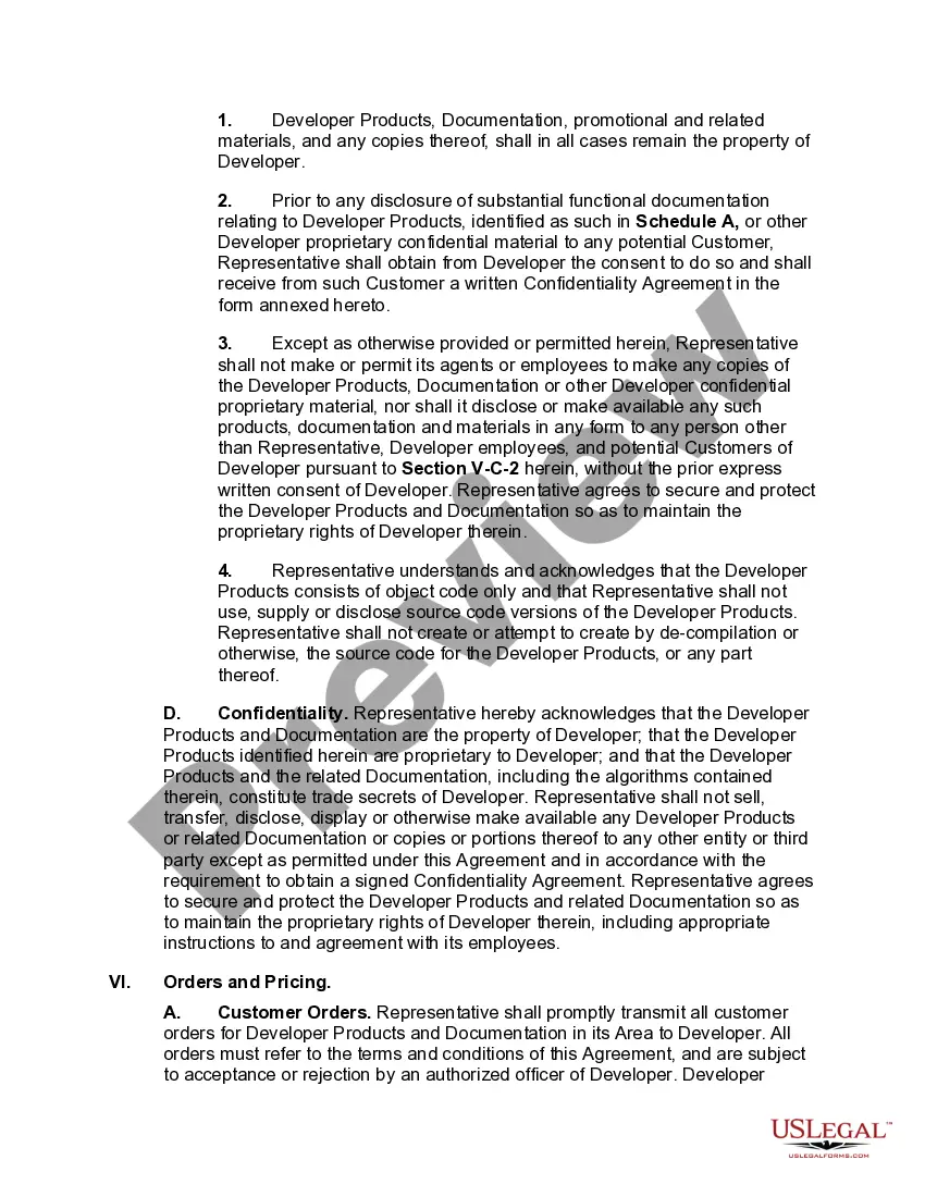 Get Sales Representative Agreement for Software Developer Preview Sales Representative Agreement for Software Developer