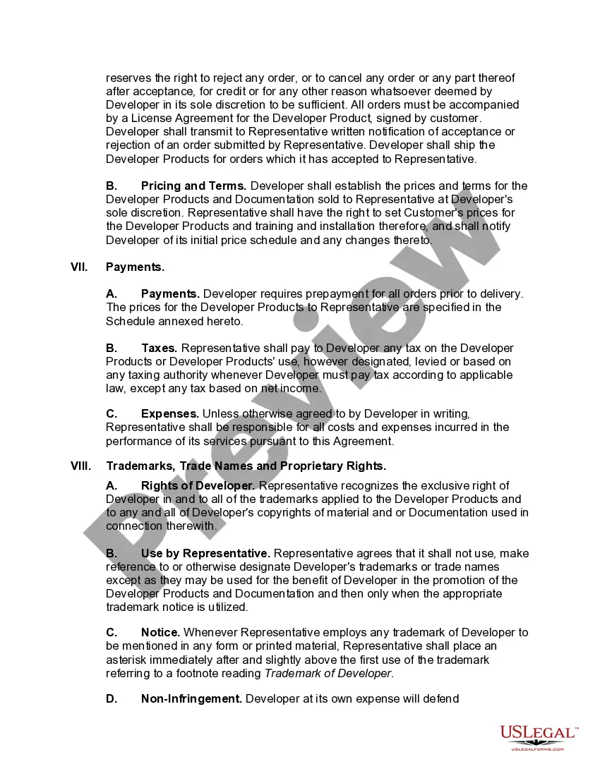 Get Sales Representative Agreement for Software Developer Preview Sales Representative Agreement for Software Developer