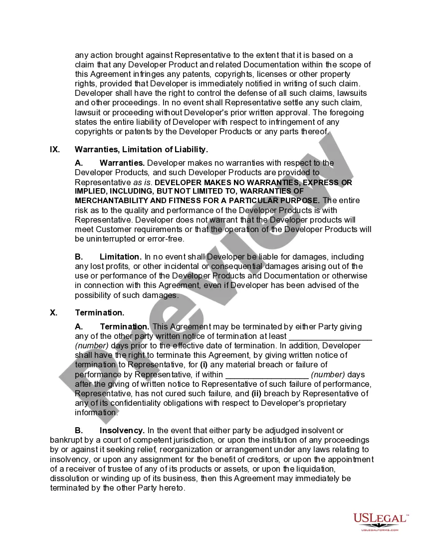 Get Sales Representative Agreement for Software Developer Preview Sales Representative Agreement for Software Developer