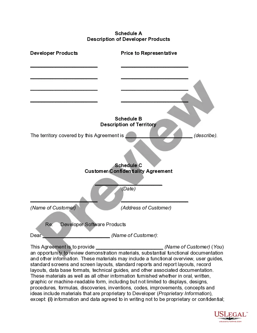 Get Sales Representative Agreement for Software Developer Preview Sales Representative Agreement for Software Developer
