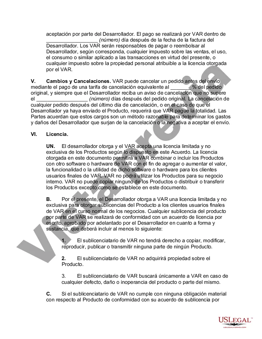 Preview Acuerdo de revendedor de valor agregado