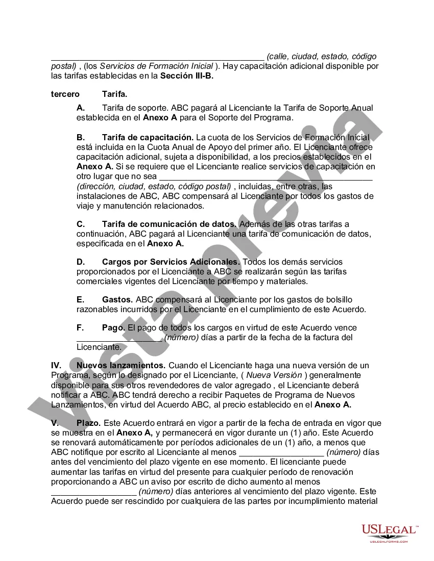 Preview Acuerdo de soporte de revendedor de valor agregado