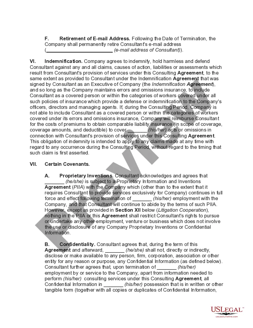 Preview Consulting Agreement with Retiring Chief Technical officer with Unique Technical Knowledge of Technology and Intellectual Property of Corporation