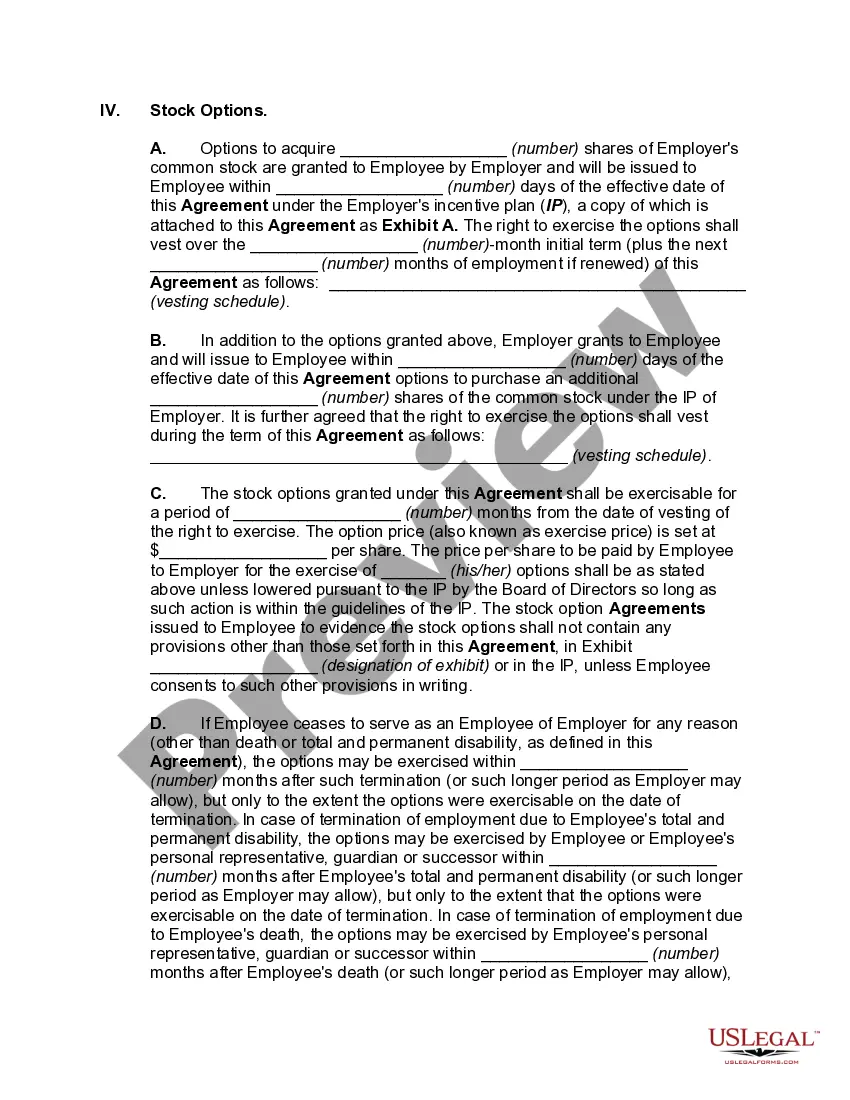 Preview Employment of Executive with Stock Options and Rights in Discoveries