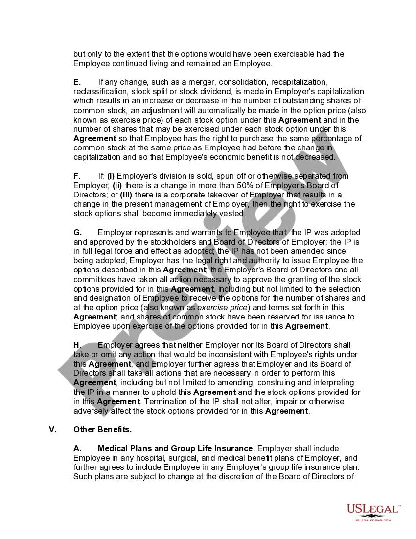 Preview Employment of Executive with Stock Options and Rights in Discoveries