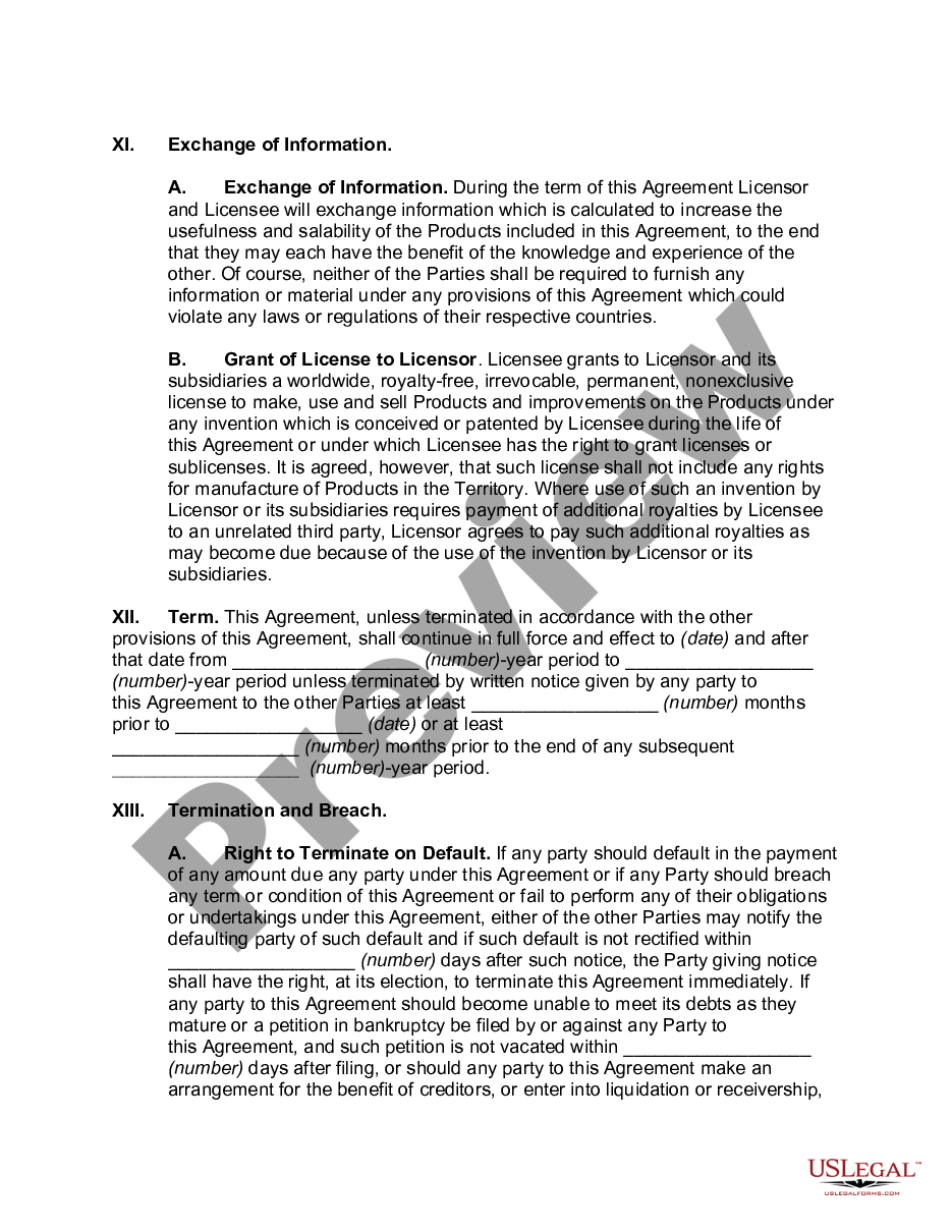 page 8 License Agreement for Manufacture and Sale of Products in Foreign Country preview