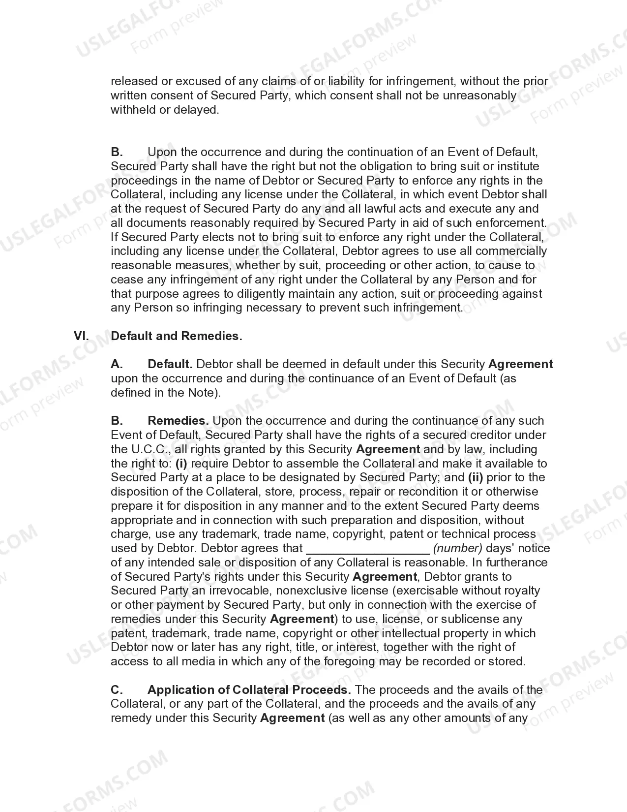 Preview Security Agreement Covering Goods, Equipment, Inventory, Etc.