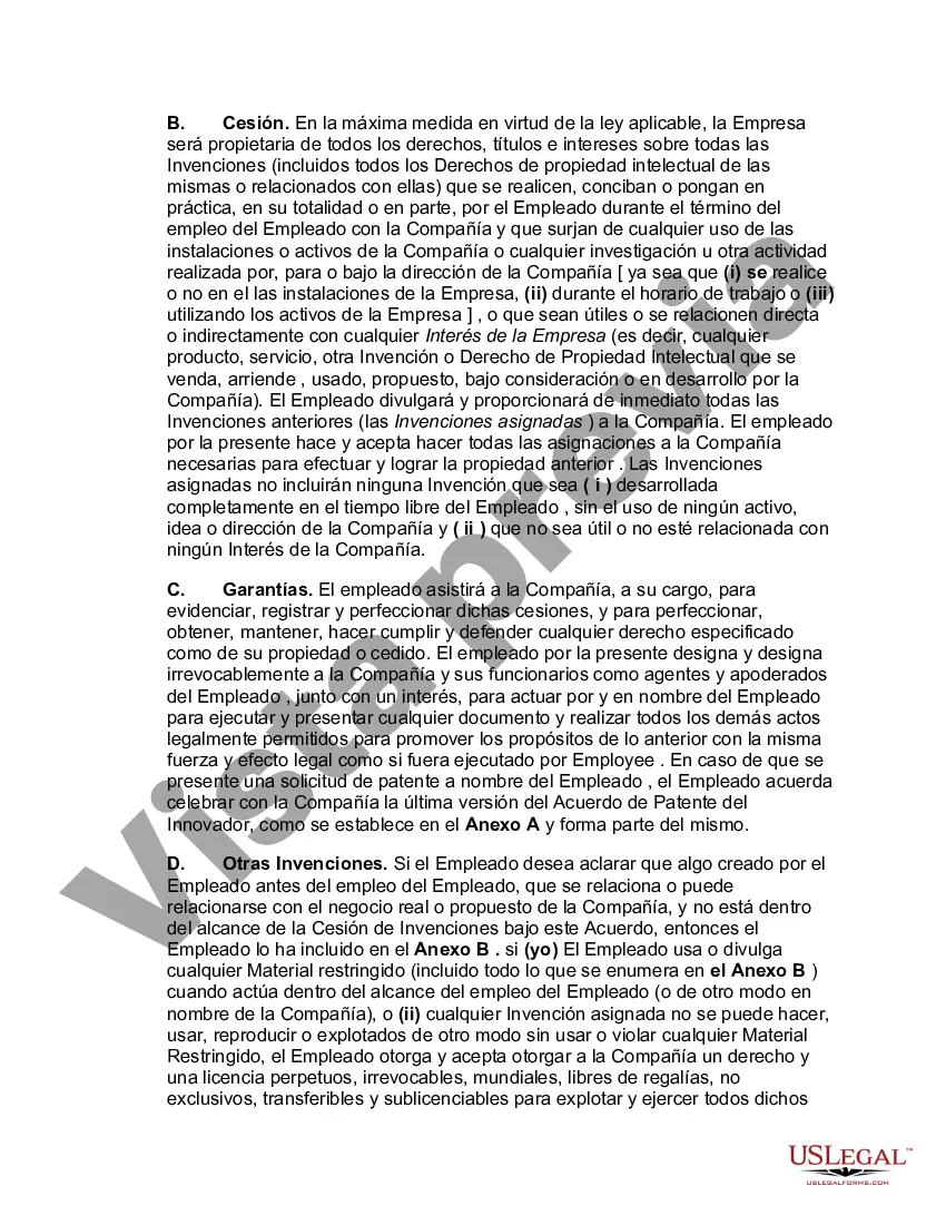 Preview Acuerdo de información de propiedad e invenciones del ingeniero de software