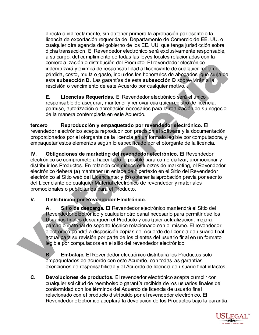 Preview Acuerdo de revendedor de software electrónico
