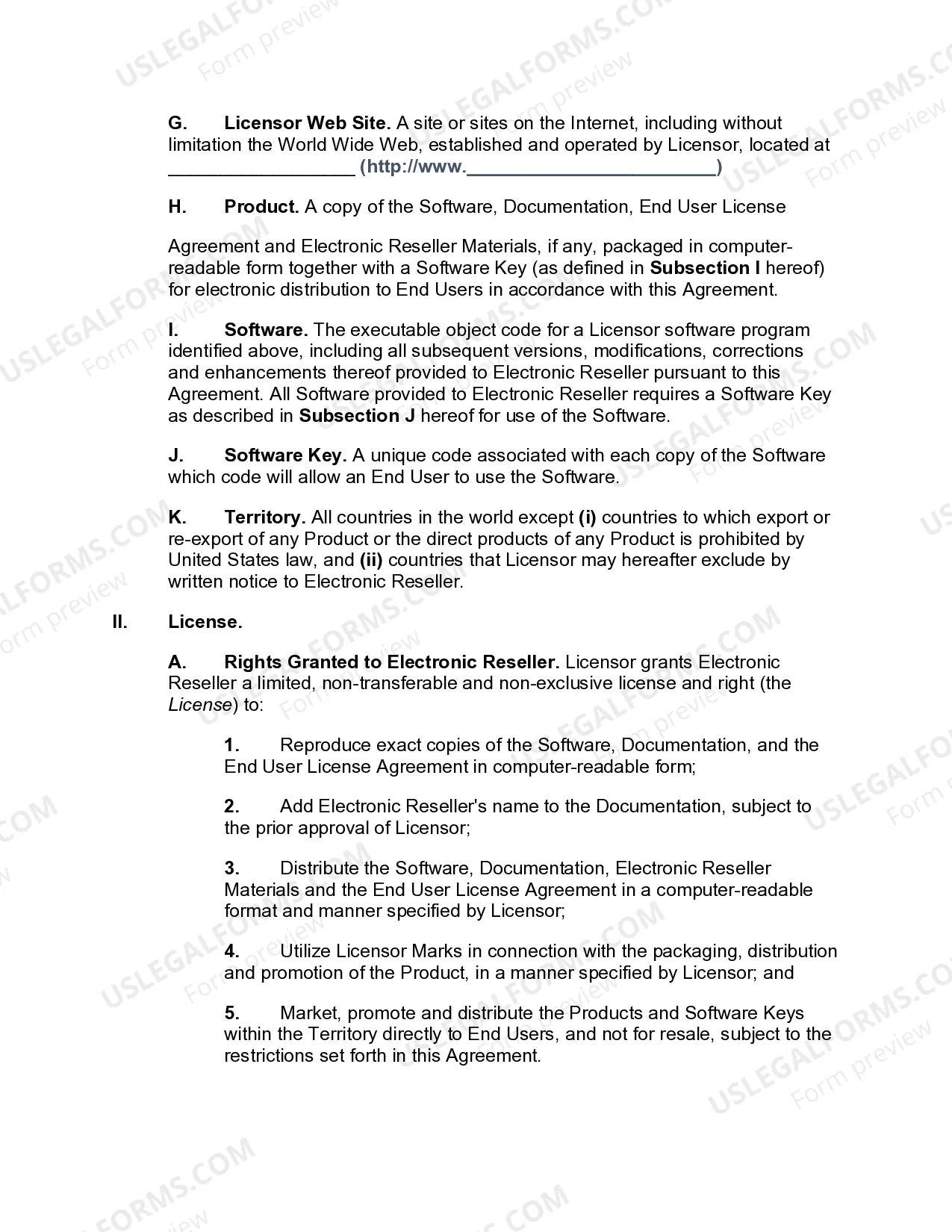 Preview Electronic Software Reseller Agreement