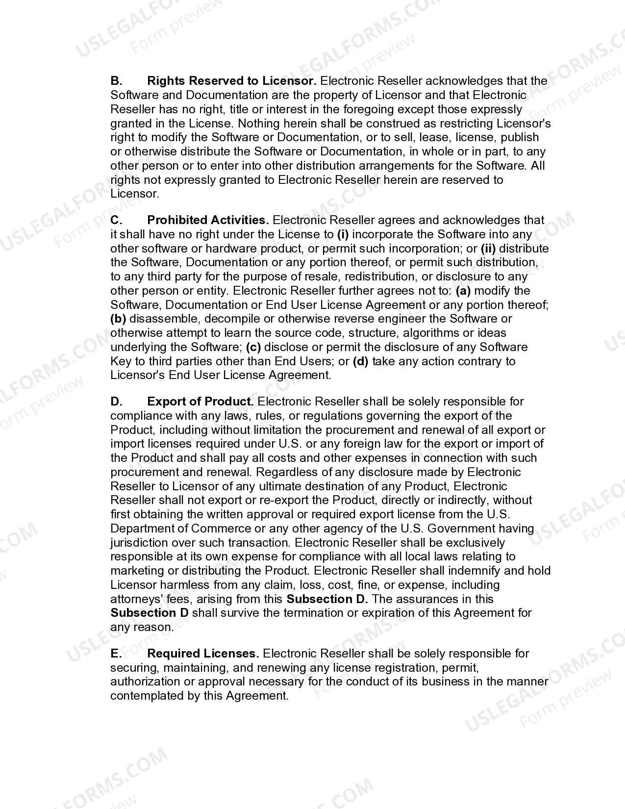 Preview Electronic Software Reseller Agreement