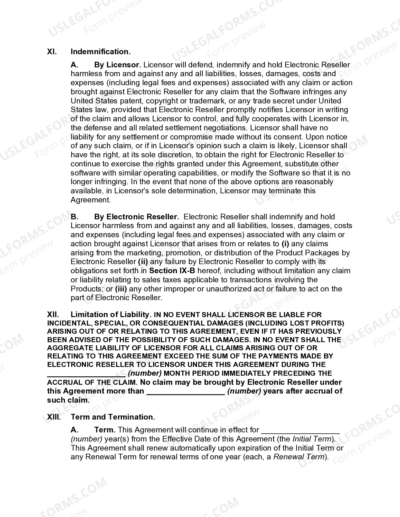 Preview Electronic Software Reseller Agreement