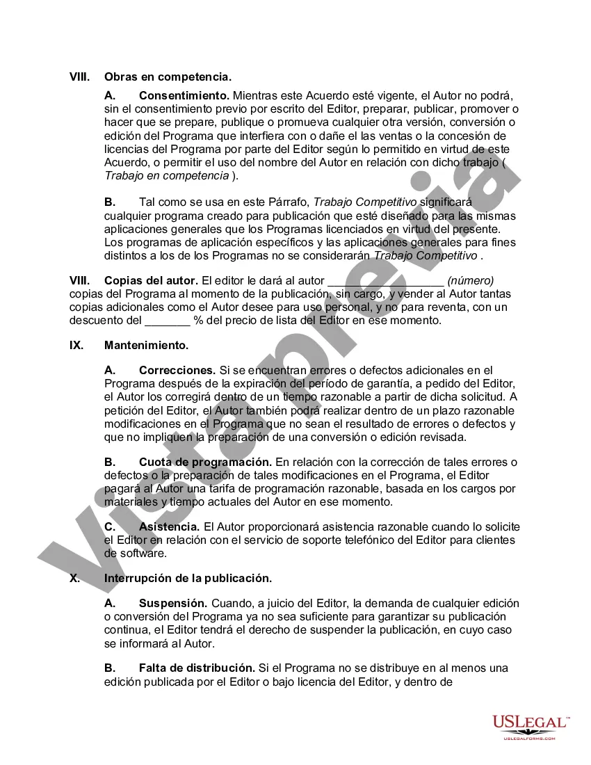 Preview Acuerdo de Licencia y Regalías de Software Orientado al Editor