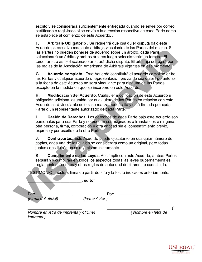 Preview Acuerdo de Licencia y Regalías de Software Orientado al Editor