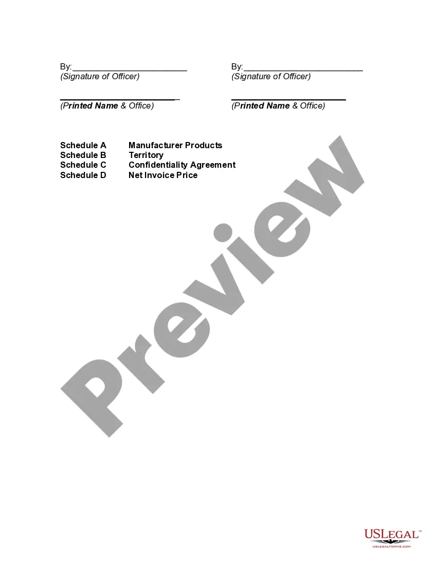 Preview Sales Representative Agreement with Manufacturer and Developer of Certain Computer Hardware and Software Products