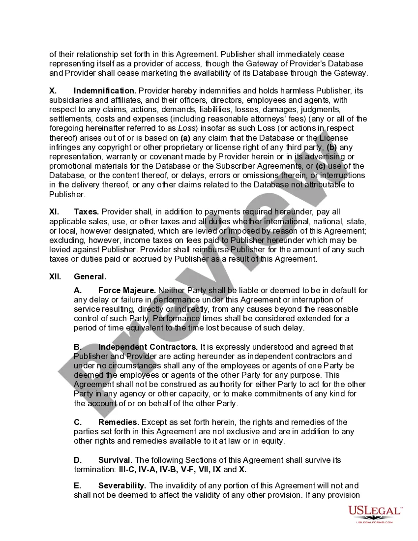 Get Database Distribution and Licensing Agreement Preview Database Distribution and Licensing Agreement