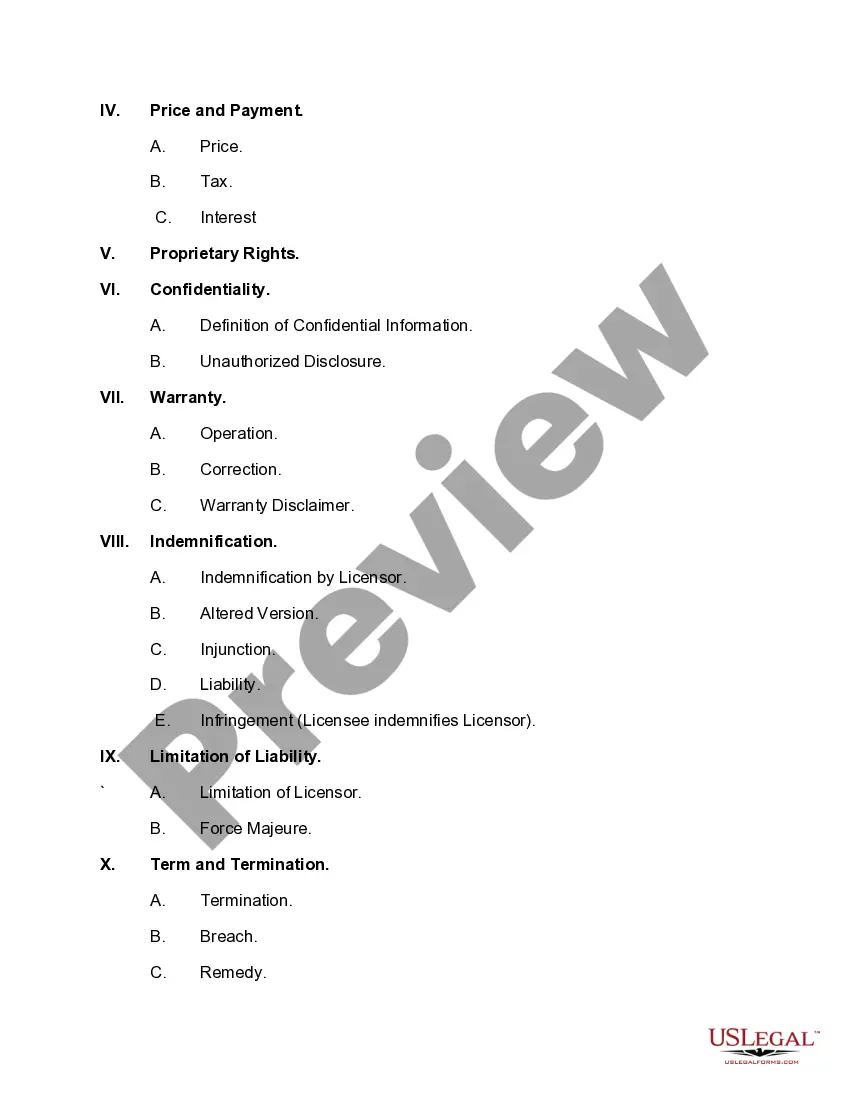 Get Checklist for Software License Agreement Preview Checklist for Software License Agreement