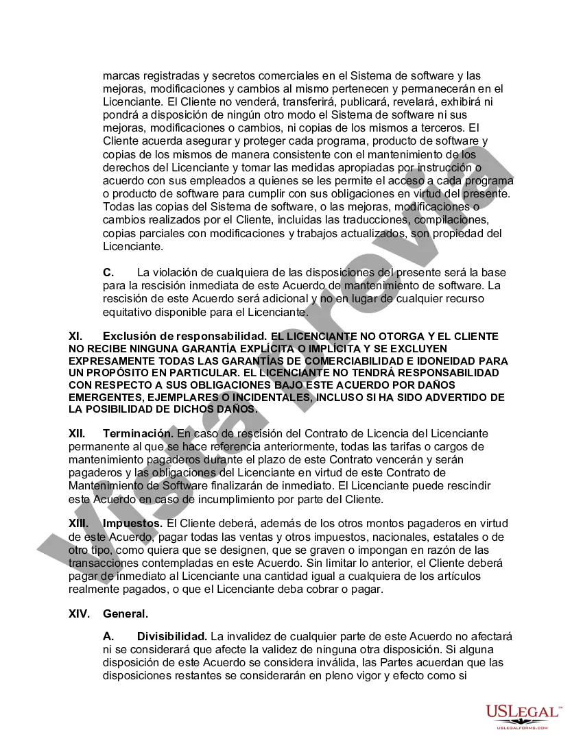 Preview Acuerdo de mantenimiento de software