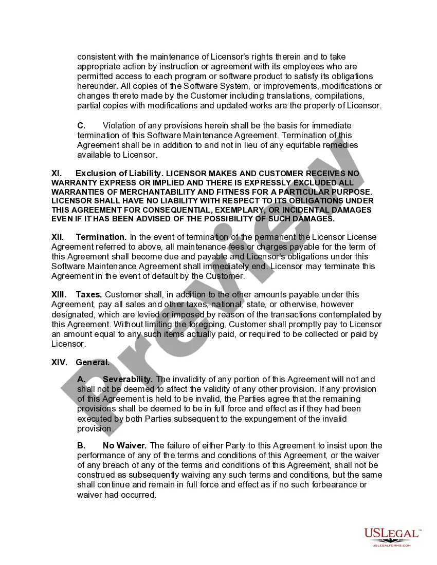 Get Software Maintenance Agreement Preview Software Maintenance Agreement