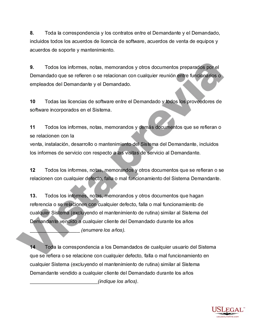 Preview Primera solicitud del demandante para la producción de documentos en un caso que involucra el sistema tecnológico