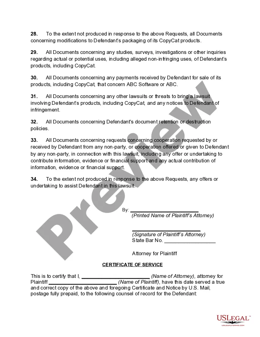 Get Plaintiff's Request for Documents in Copyright Infringement Suit Preview Plaintiff's Request for Documents in Copyright Infringement Suit