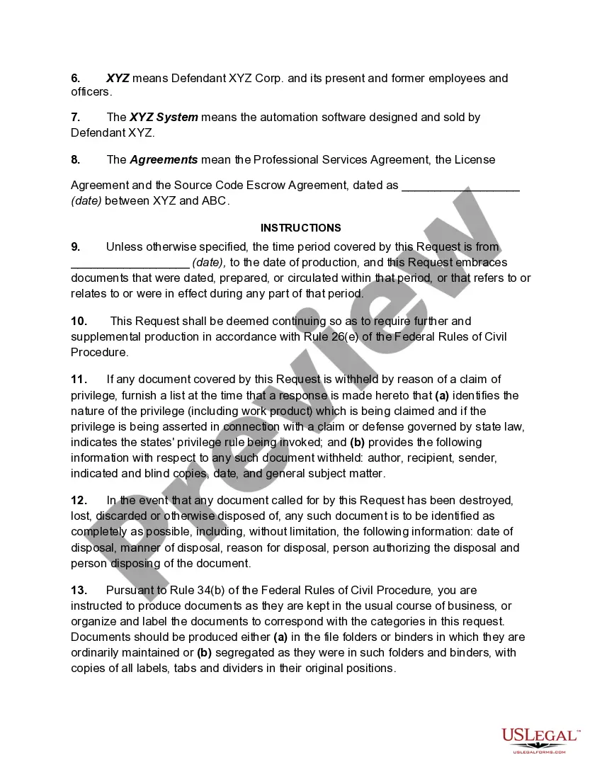 Get Request for Documents in Systems Failure Suit Preview Request for Documents in Systems Failure Suit