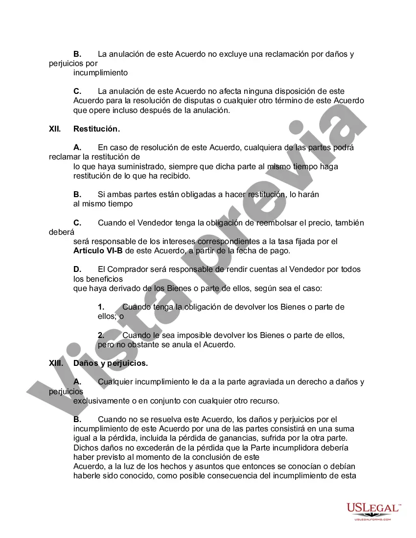 Preview Contrato de Venta Comercial Internacional de Mercancías