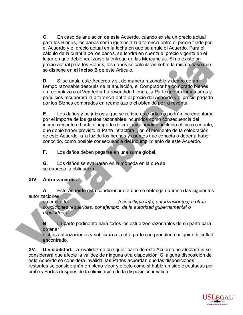 Preview Contrato de Venta Comercial Internacional de Mercancías