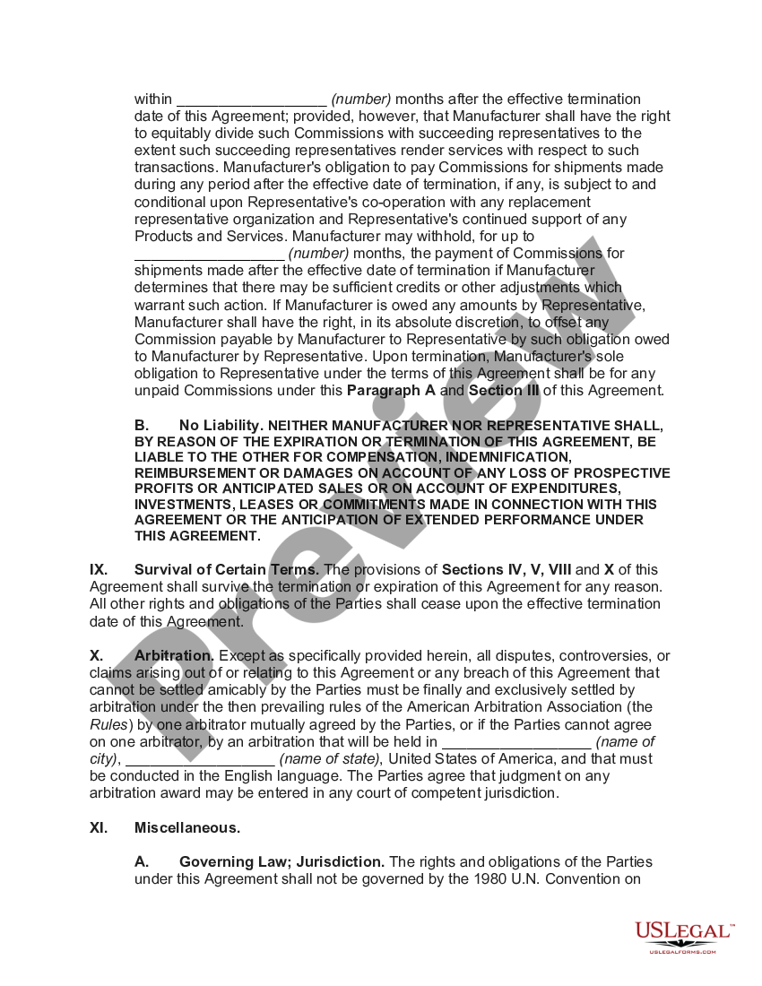 Mississippi Nonexclusive International Sales Representative Agreement ...