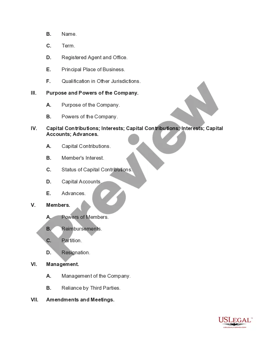Get Checklist of Member Managed Limited Liability Company Operating Agreement Preview Checklist of Member Managed Limited Liability Company Operating Agreement
