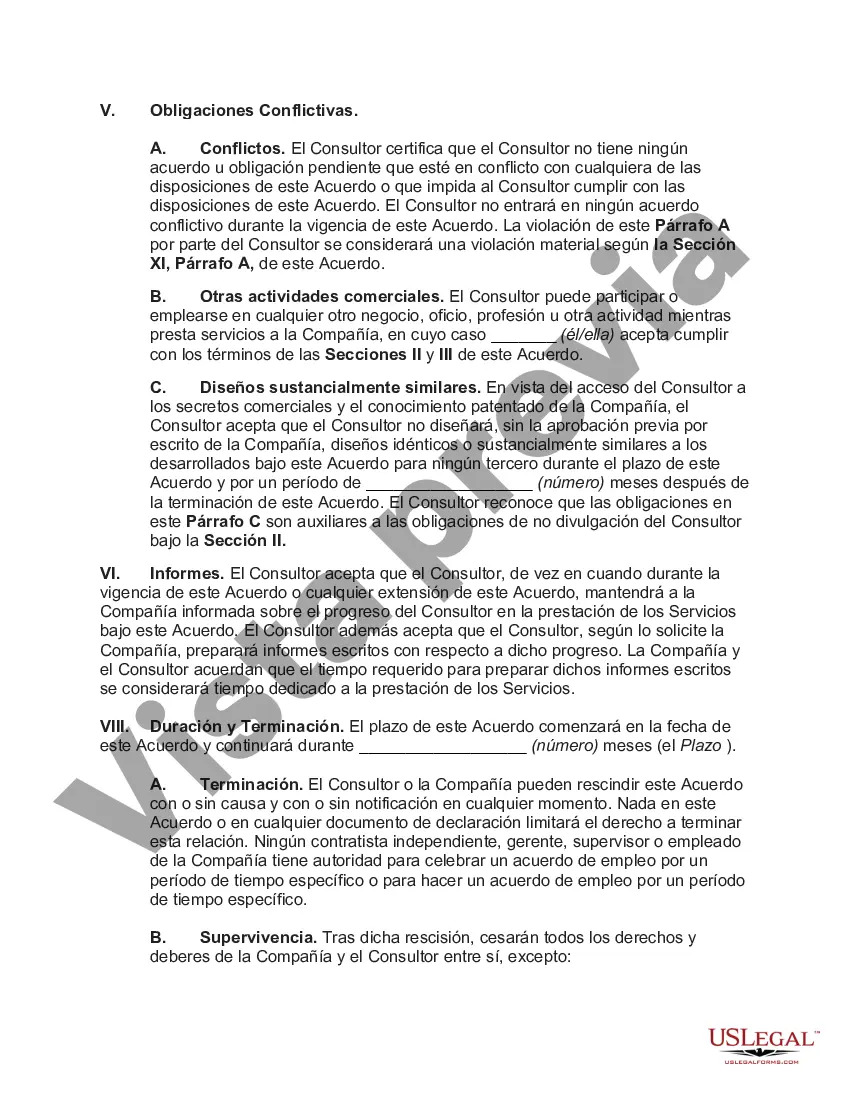 Preview Contrato con Consultor de Ventas, Investigación y Desarrollo
