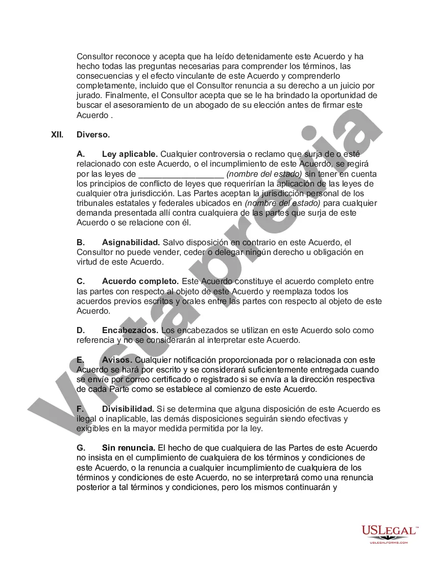 Preview Contrato con Consultor de Ventas, Investigación y Desarrollo
