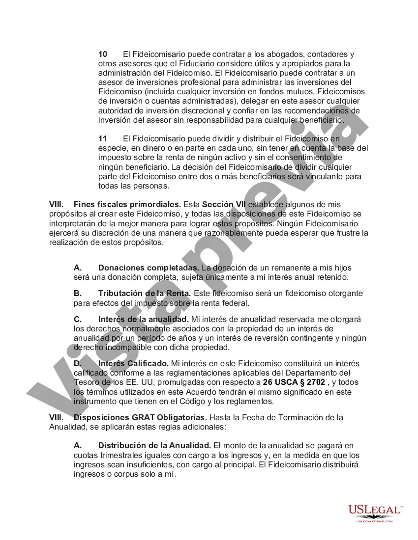 Preview Fideicomiso de anualidad retenida por el otorgante