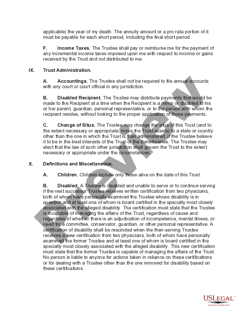 Washington Grantor Retained Annuity Trust Grantor Retained Annuity